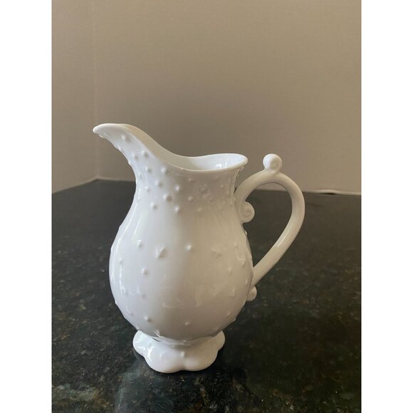 Godinger & Co. 5" Porcelain Cream Pitcher with Embossed Dots - Picture 3 of 9